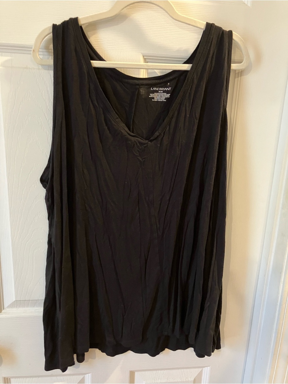 Lane Bryant Black V-Neck Drapey Tank Top